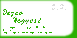 dezso hegyesi business card